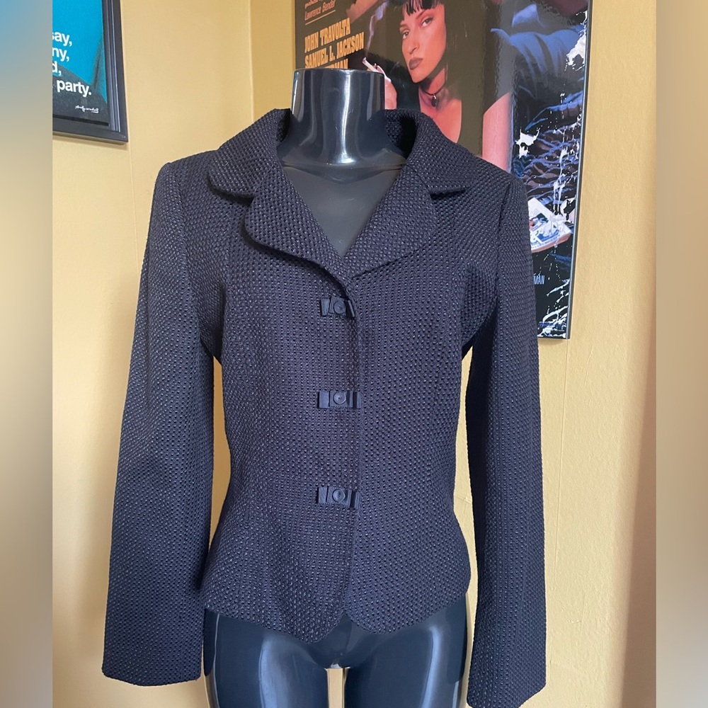 Ann Taylor Textured Black Blazer ( 6 )